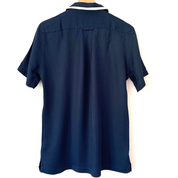 SOLD: TIPPED BOWLING SHIRT IN NAVY - Picture 4 of 5